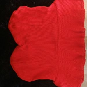 Red strapless top